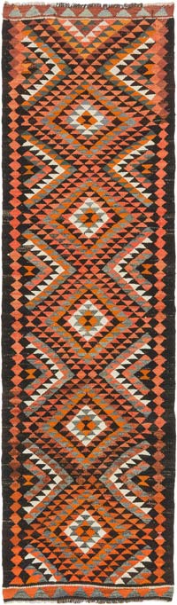 Vintage Tribal Kilim Runner - 3' 1" x 10' 8" (37" x 128")