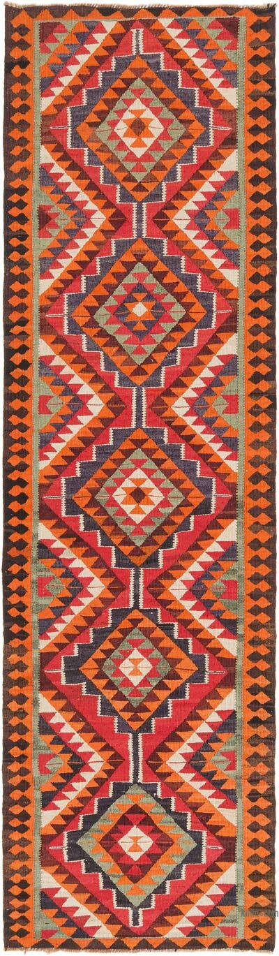 Vintage Tribal Kilim Runner - 3' 1" x 10' 8" (37" x 128")