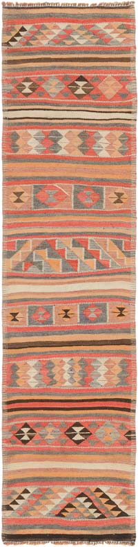 Alfombra Kilim Tribal Vintage - 86 cm x 349 cm