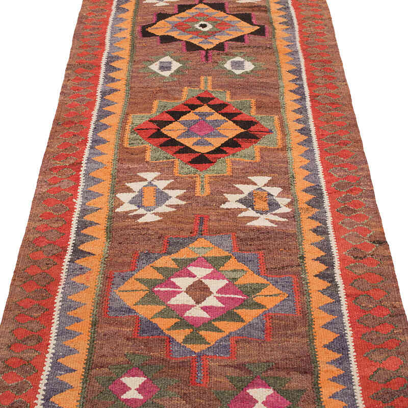 Vintage Tribal Kilim Runner - 2' 11" x 9' 7" (35" x 115") - K0077084
