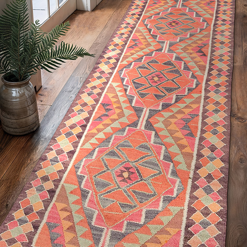 Vintage Anadolu Kilim Yolluk - 95 cm x 320 cm - K0077085