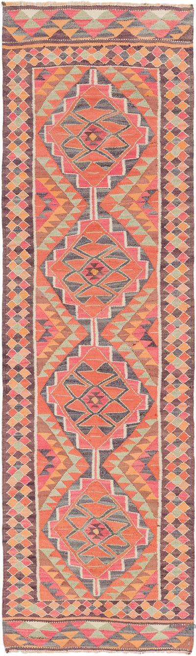 Vintage Tribal Kilim Runner - 3' 1" x 10' 6" (37" x 126")