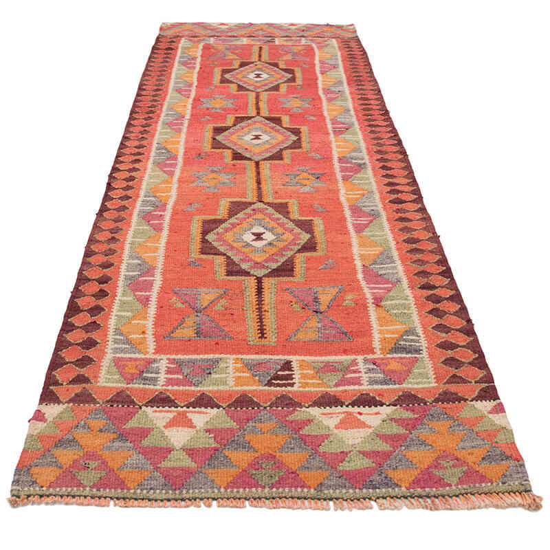 Vintage Tribal Kilim Runner - 3' 3" x 9' 11" (39" x 119") - K0077088