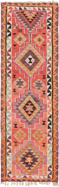 Vintage Anadolu Kilim Yolluk - 100 cm x 317 cm