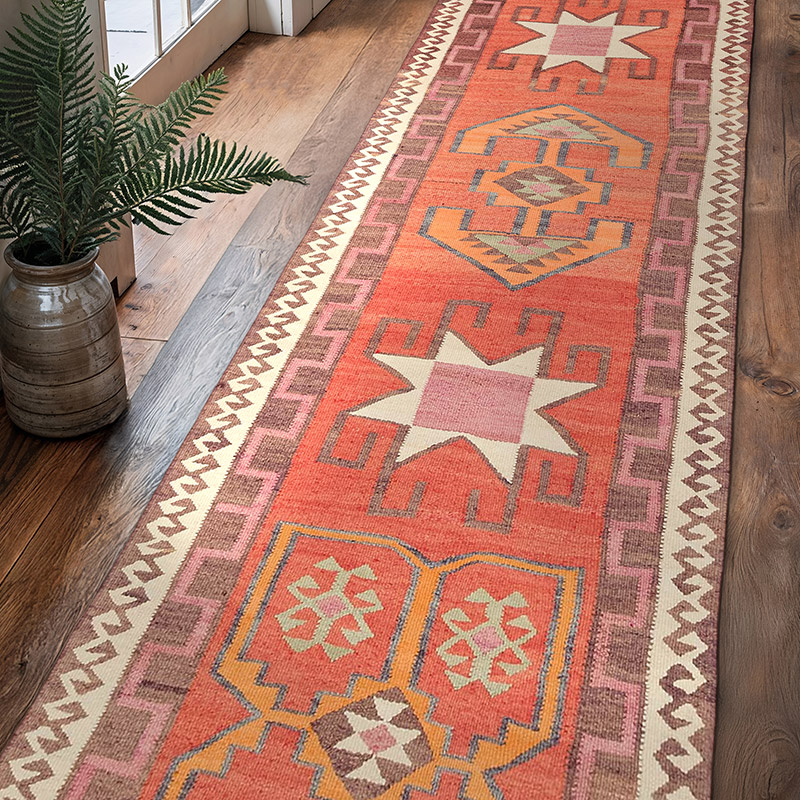 Vintage Anadolu Kilim Yolluk - 100 cm x 356 cm - K0077096