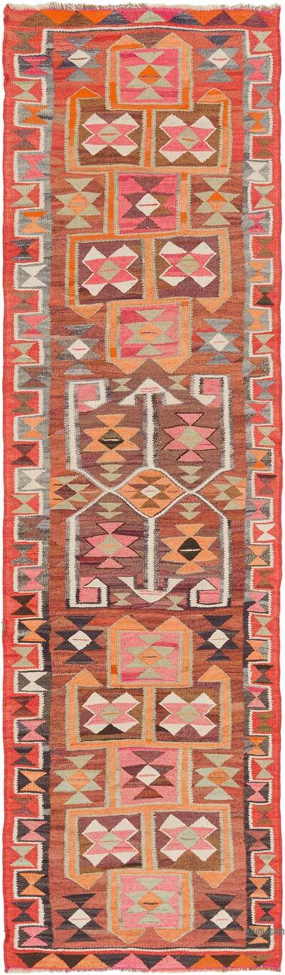 Vintage Tribal Kilim Runner - 3' 1" x 10' 8" (37" x 128")