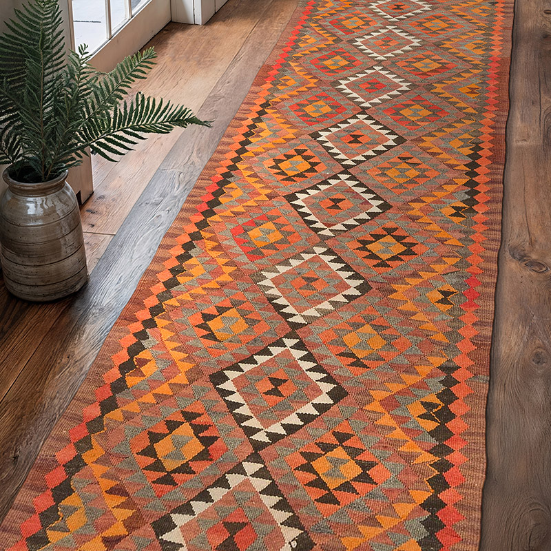 Alfombra Kilim Tribal Vintage - 86 cm x 320 cm - K0077105