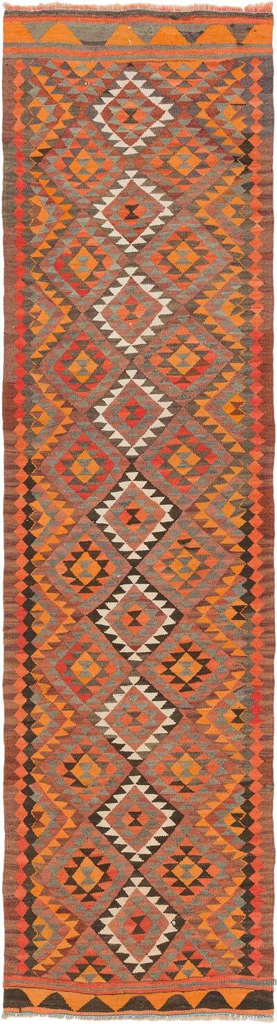 Vintage Tribal Kilim Runner - 2' 10" x 10' 6" (34" x 126")