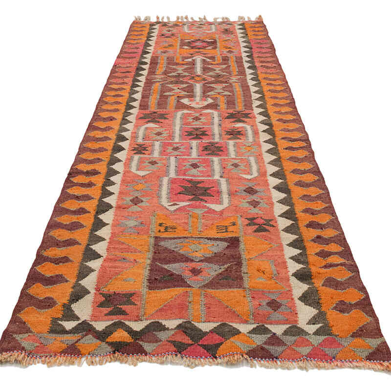 Vintage Tribal Kilim Runner - 3' 2" x 10' 3" (38" x 123") - K0077107