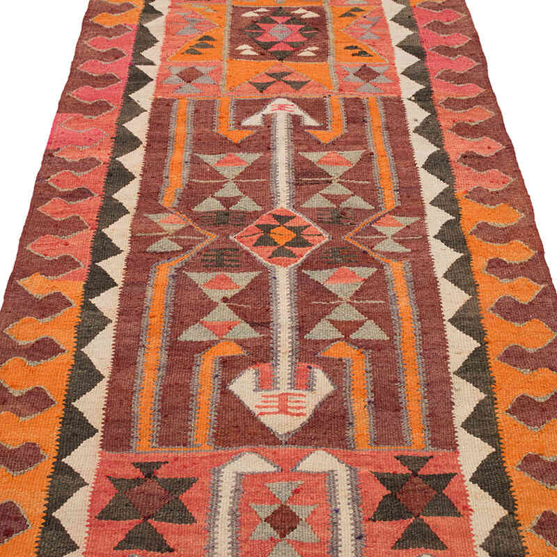 Vintage Tribal Kilim Runner - 3' 2" x 10' 3" (38" x 123") - K0077107