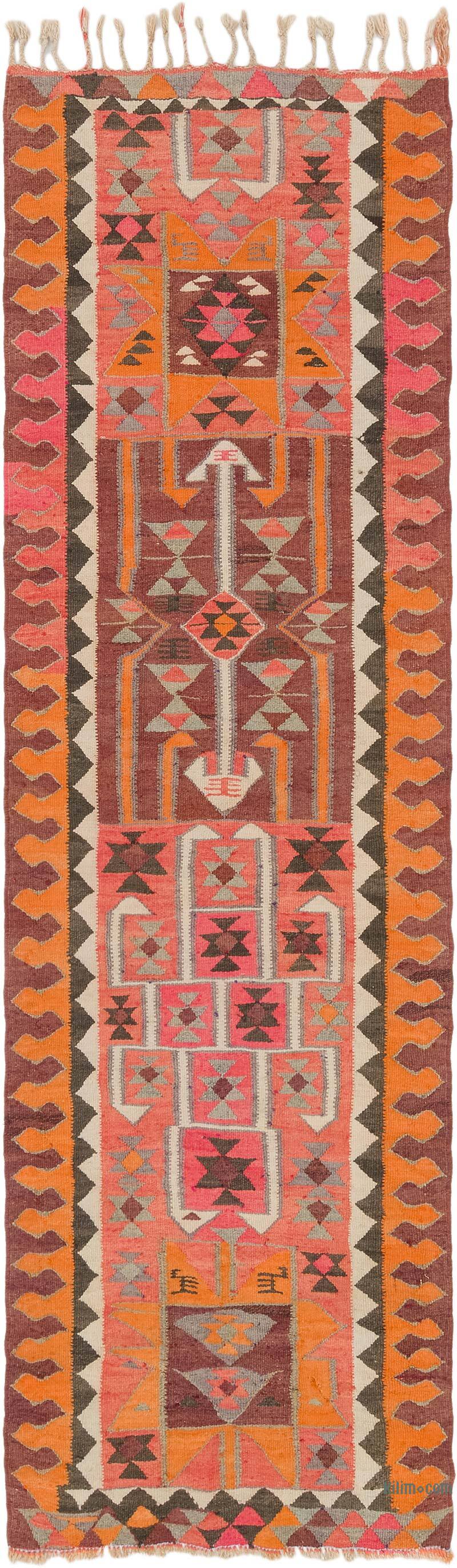 Vintage Tribal Kilim Runner - 3' 2" x 10' 3" (38" x 123") - K0077107