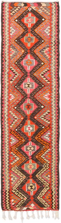 Alfombra Kilim Tribal Vintage - 84 cm x 307 cm