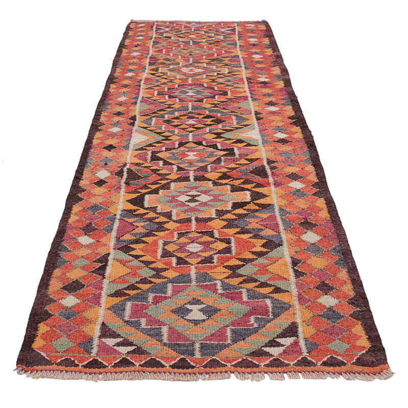 Vintage Tribal Kilim Runner - 3' 1" x 9' 11" (37" x 119") - K0077120