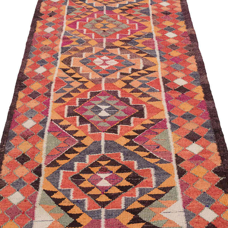 Vintage Tribal Kilim Runner - 3' 1" x 9' 11" (37" x 119") - K0077120