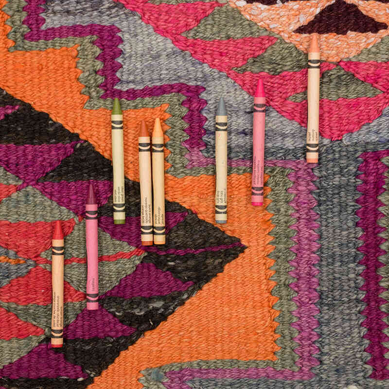 Vintage Tribal Kilim Runner - 3' 2" x 10' 5" (38" x 125") - K0077125