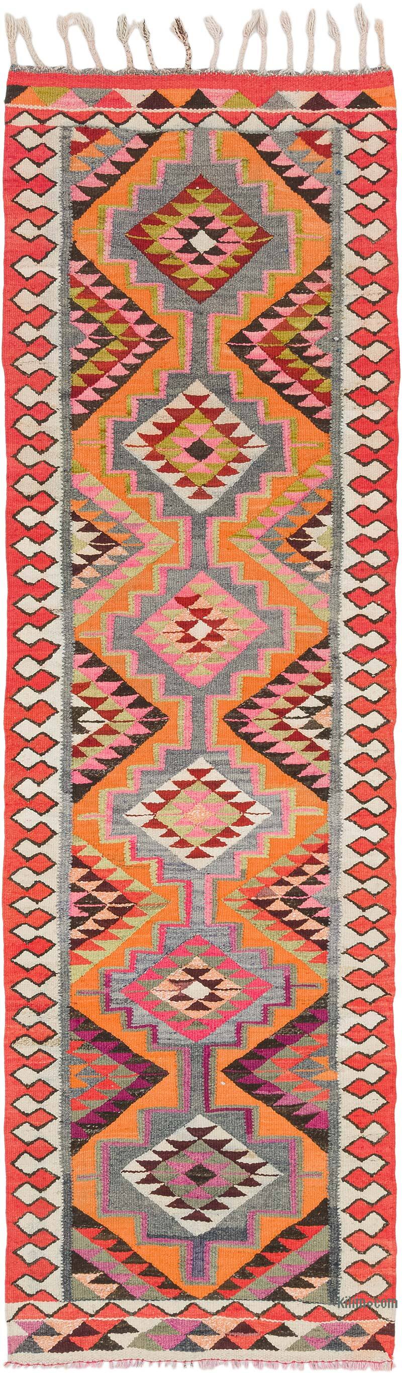 Vintage Tribal Kilim Runner - 3' 2" x 10' 5" (38" x 125") - K0077125