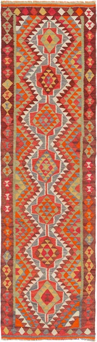 Alfombra Kilim Tribal Vintage - 100 cm x 354 cm