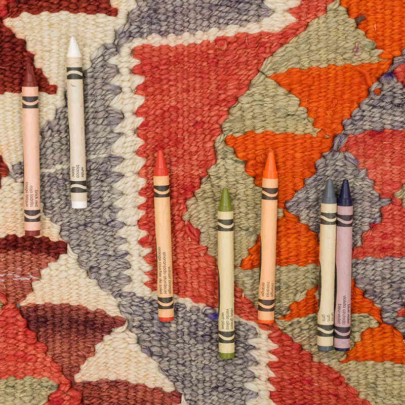 Alfombra Kilim Tribal Vintage - 100 cm x 354 cm - K0077127
