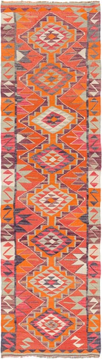Alfombra Kilim Tribal Vintage - 93 cm x 325 cm