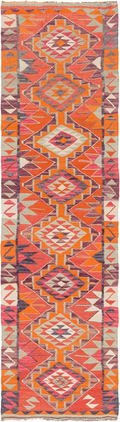 Vintage Tribal Kilim Runner - 3' 1" x 10' 8" (37" x 128")