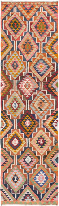 Alfombra Kilim Tribal Vintage - 99 cm x 346 cm