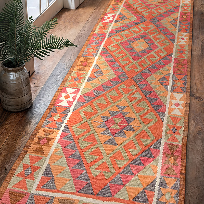 Vintage Anadolu Kilim Yolluk - 99 cm x 331 cm - K0077132