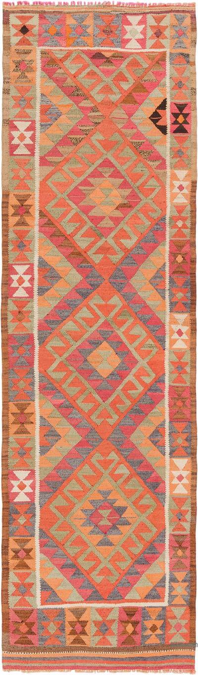Vintage Tribal Kilim Runner - 3' 3" x 10' 10" (39" x 130")