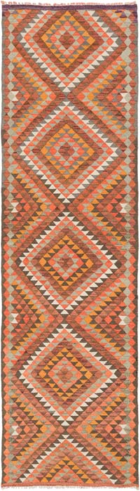 Alfombra Kilim Tribal Vintage - 88 cm x 310 cm