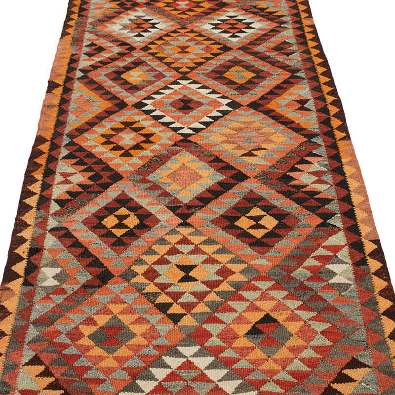 Vintage Tribal Kilim Runner - 3' 1" x 10' 3" (37" x 123") - K0077136