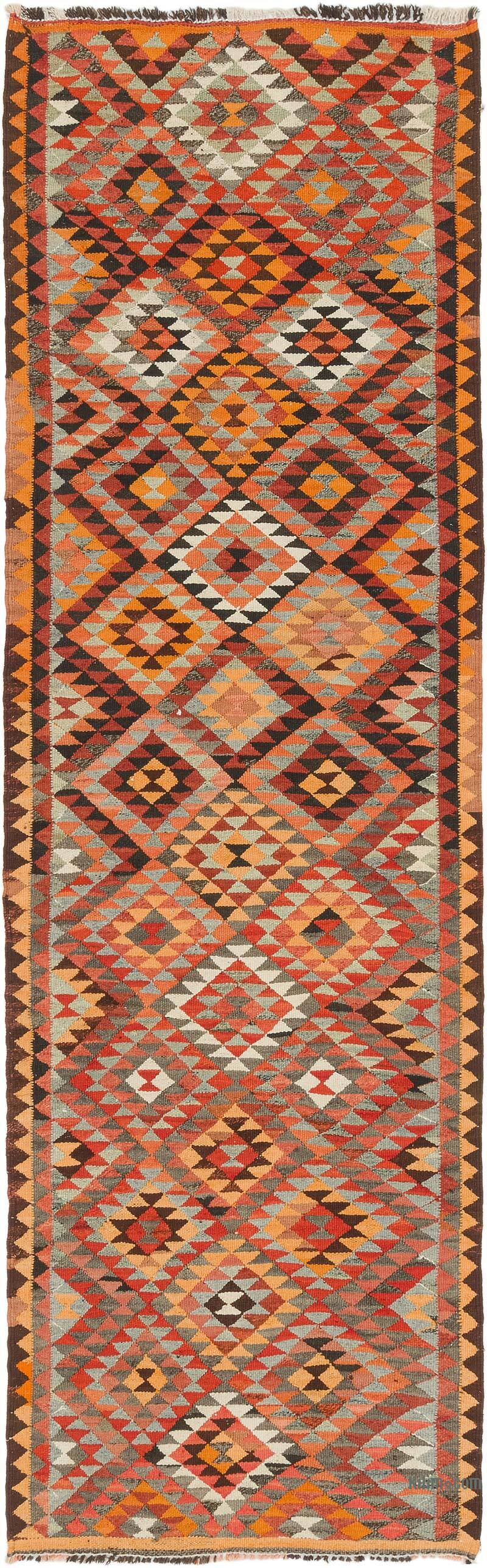 Vintage Tribal Kilim Runner - 3' 1" x 10' 3" (37" x 123") - K0077136
