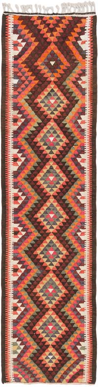 Alfombra Kilim Tribal Vintage - 88 cm x 363 cm