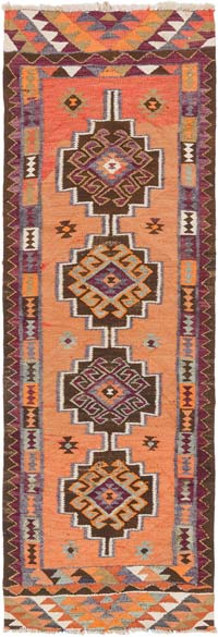 Alfombra Kilim Tribal Vintage - 91 cm x 266 cm