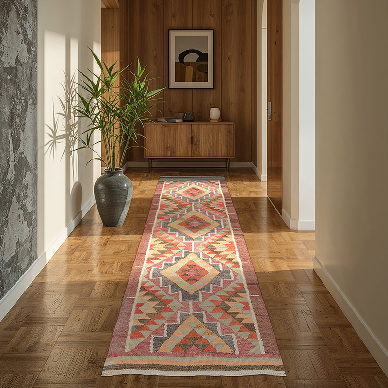 Alfombra Kilim Tribal Vintage - 97 cm x 281 cm - K0077149