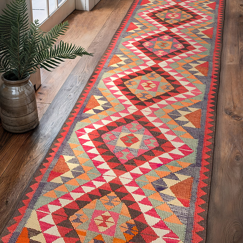 Vintage Anadolu Kilim Yolluk - 87 cm x 339 cm - K0077150