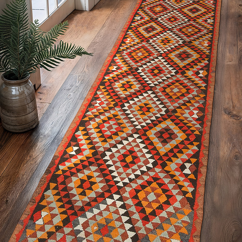 Vintage Tribal Kilim Runner - 3'  x 12' 3" (36" x 147") - K0077154