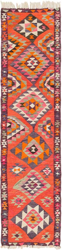 Alfombra Kilim Tribal Vintage - 87 cm x 341 cm