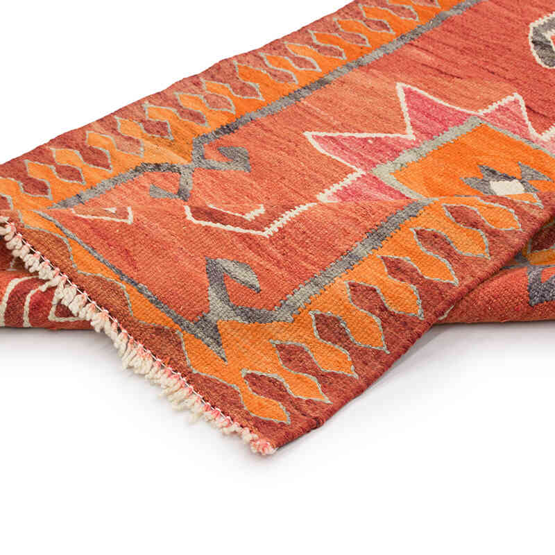 Vintage Tribal Kilim Runner - 3' 1" x 11' 8" (37" x 140") - K0077161