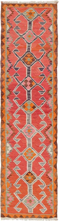 Vintage Anadolu Kilim Yolluk - 93 cm x 352 cm