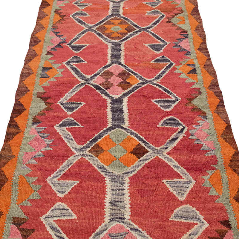 Vintage Tribal Kilim Runner - 3' 1" x 11' 7" (37" x 139") - K0077164