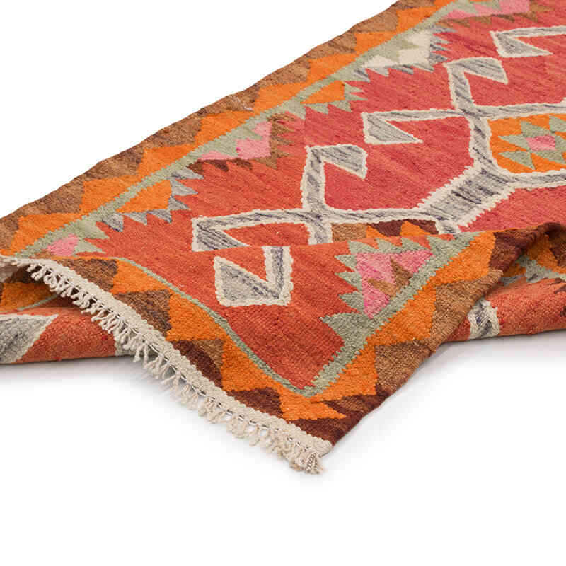 Vintage Tribal Kilim Runner - 3' 1" x 11' 7" (37" x 139") - K0077164