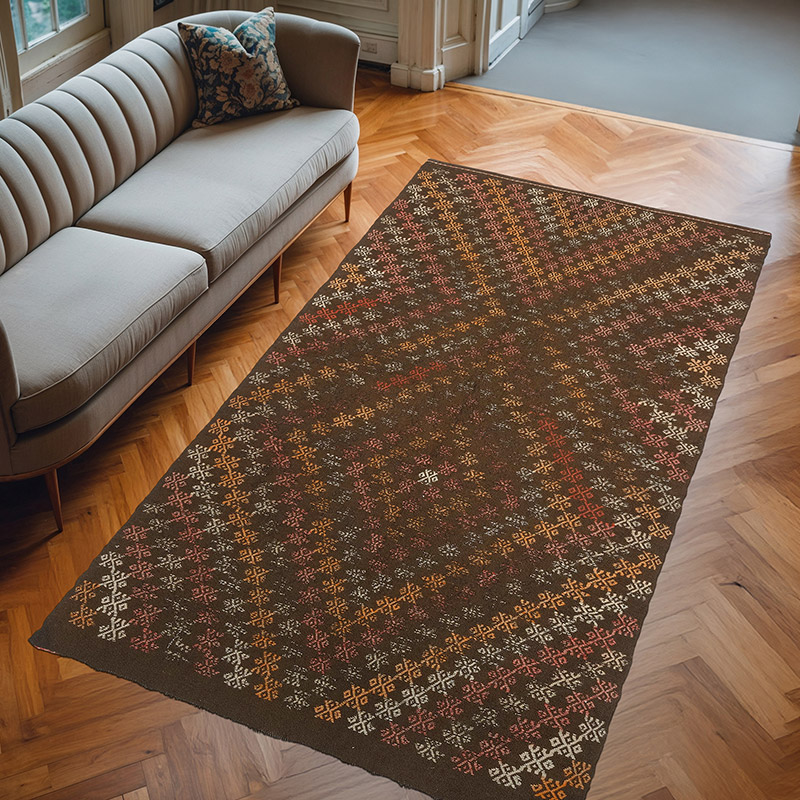 Vintage Anatolian Jijim Rug - 4' 10" x 8' 10" (58" x 106") - K0077169