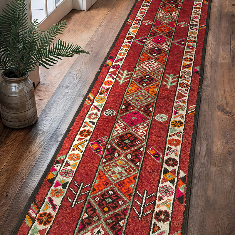 Alfombra Vintage de pasillo - 90 cm x 405 cm - K0077170