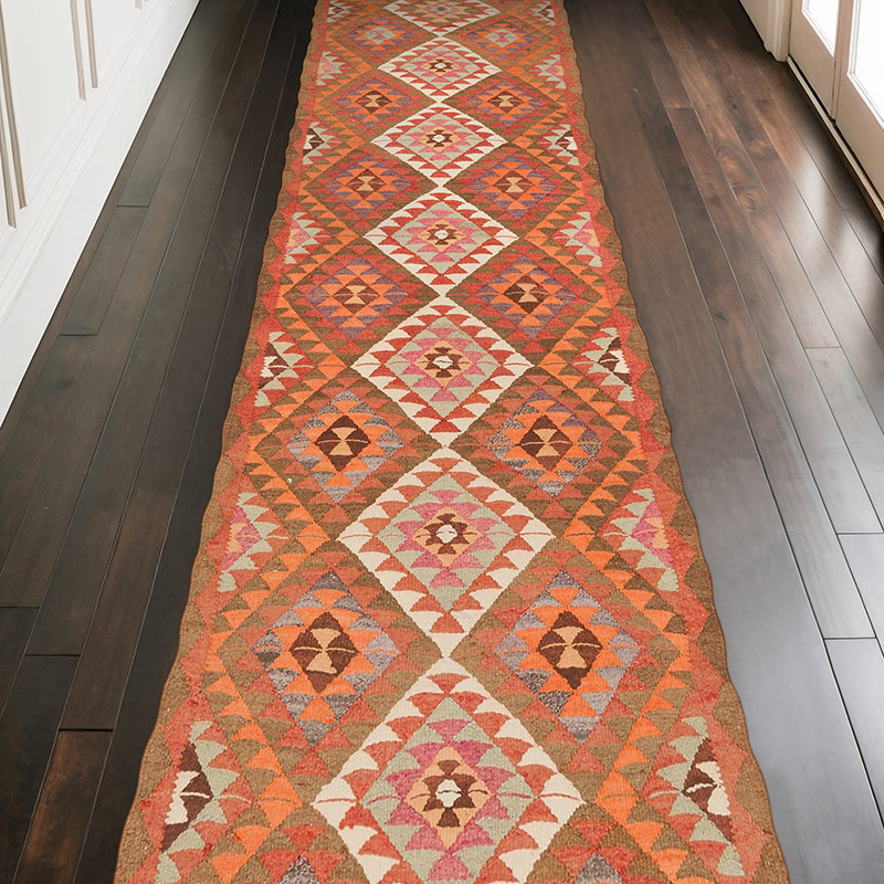Alfombra Kilim Tribal Vintage - 107 cm x 305 cm - K0077173