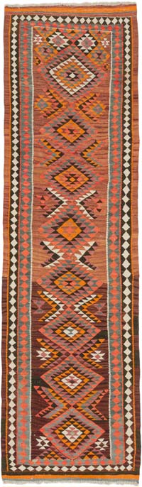 Alfombra Kilim Tribal Vintage - 93 cm x 309 cm