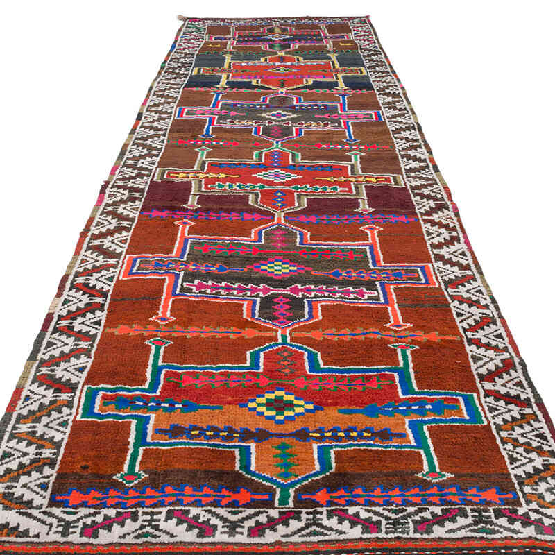 Vintage Tribal Runner Rug - 3' 8" x 12' 8" (44" x 152") - K0077181