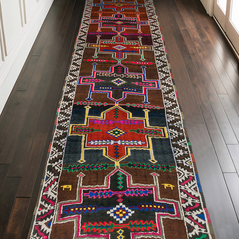 Vintage Tribal Runner Rug - 3' 8" x 12' 8" (44" x 152") - K0077181