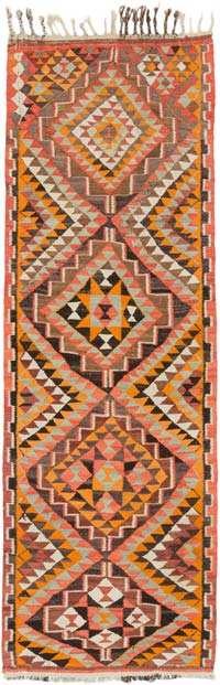Alfombra Kilim Tribal Vintage - 84 cm x 250 cm