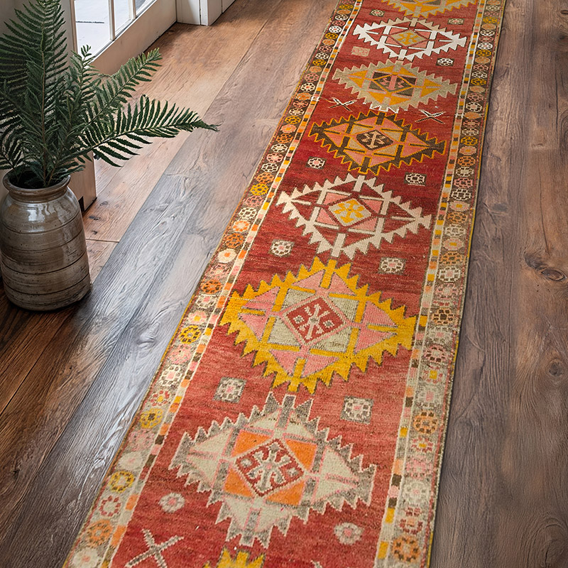 Vintage Tribal Runner Rug - 3' 2" x 14' 5" (38" x 173") - K0077184