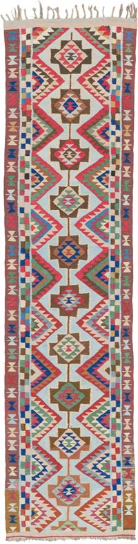 Alfombra Kilim Tribal Vintage - 88 cm x 338 cm