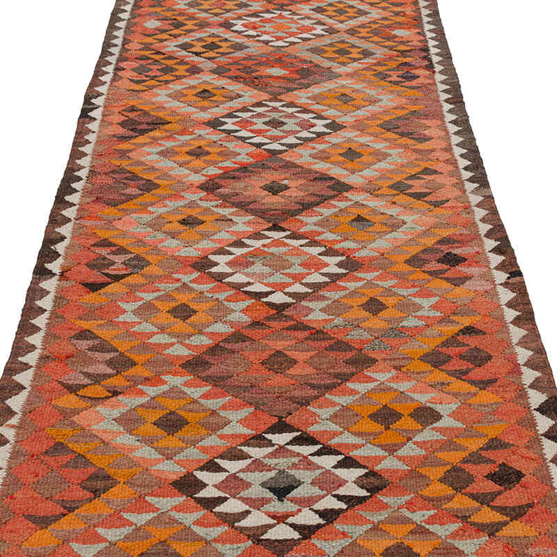 Vintage Tribal Kilim Runner - 3' 3" x 11' 2" (39" x 134") - K0077199